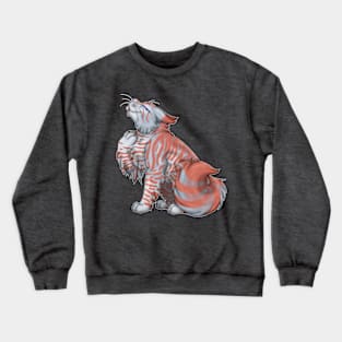 Red on Blue Tabby Longhair Crewneck Sweatshirt